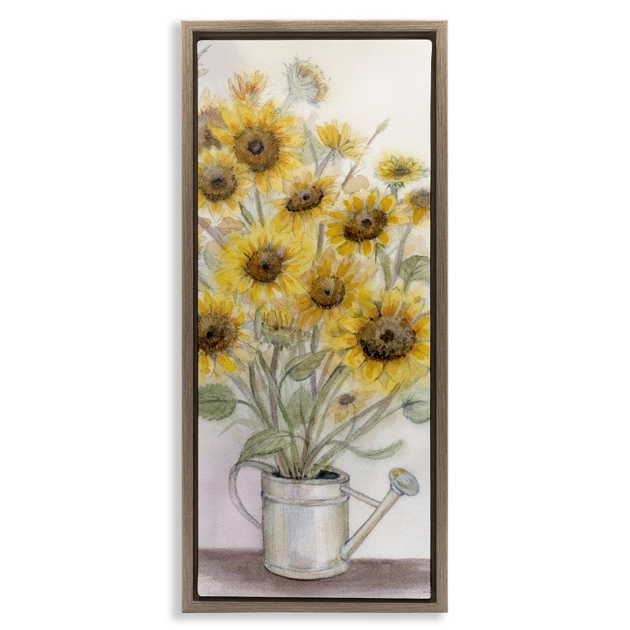Stupell Industries Watering Can Sunflower Collection Floating Frame, design by Patti Bishop